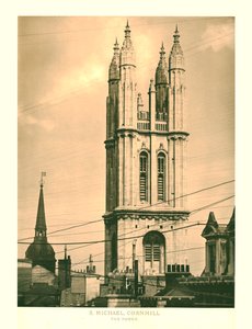 St. Michael, Cornhill, de toren, midden-late 19e eeuw door Unbekannt