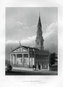 St Pauls Kapel, Broadway, New York, 1855