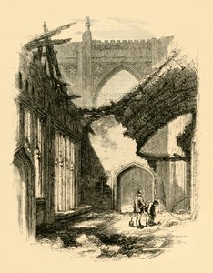 St. Stephens Kapel - Interieur na de brand, 1881 door Unbekannt