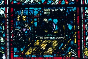 Glas-in-lood, kathedraal van Chartres, Chartres, Frankrijk