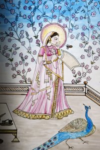 Glas-in-lood in Iskcon-tempel, Londen, Groot-Brittannië door Unbekannt
