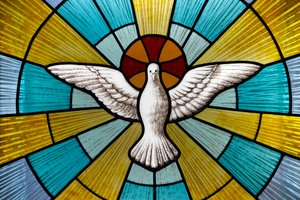 Glas-in-lood in de Spirito Santo kerk