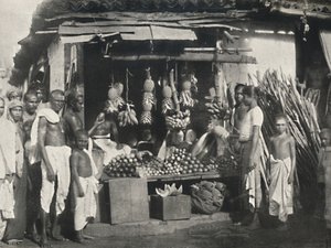 Stand van een fruitverkoper in Colombo door Unbekannt