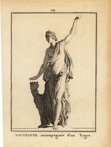 Standbeeld van een Bacchante, volgeling van de Romeinse wijngod Bacchus, met een tijger