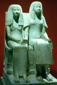 Standbeeld van een echtpaar, Egyptisch, 18e Dynastie door Unbekannt