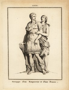 Standbeeld van een Romeinse keizer en vrouw door Unbekannt