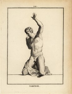 Standbeeld van de mooie jager Narcissus, uit de Griekse mythologie