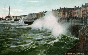Storm, Blackpool, Lancashire, c1905