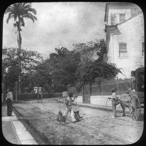 Straatscène, Pernambuco, Brazilië, eind 19e of begin 20e eeuw