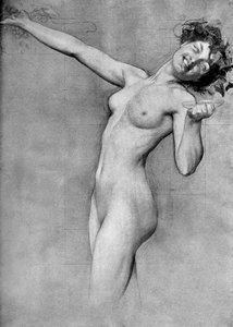 Studie voor De Wijnoogstmorgen, door Herbert James Draper, 1899 door Unbekannt