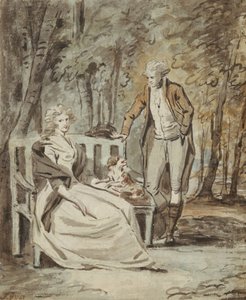 Studie voor een Portret: Een Dame en een Heer in een Park