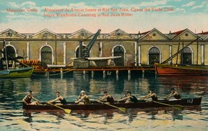 Suikerpakhuis Kanoën, San Juan River, Matanzas, Cuba, ca. 1920s door Unbekannt