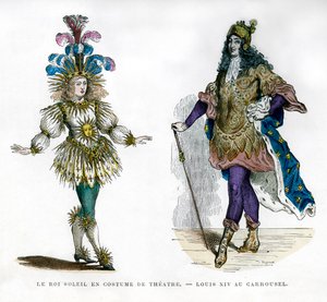 Zonnekoning theaterkostuum, en koning Lodewijk XIV van Frankrijk, 1882-1884