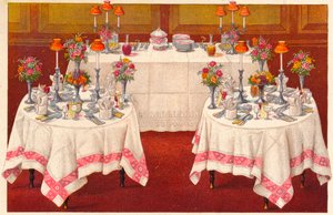 Diner Tafels met Buffet, ca. 1907 door Unbekannt