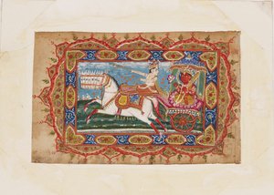 Surya, de zonnegod, in een wagen getrokken door zeven paarden door Unbekannt