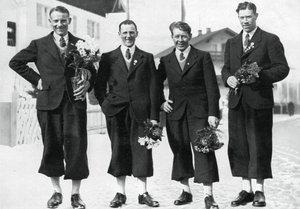 Zweedse langlaufteam, Olympische Winterspelen, Garmisch-Partenkirchen, Duitsland, 1936