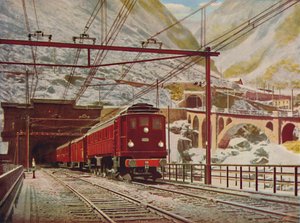 Zwitserse Express verlaat de Grote St. Gotthard Tunnel door Unbekannt