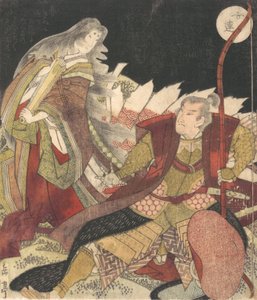 Tamamo no Mae en de boogschutter Miura Kuranosuke, 1835 door Unbekannt