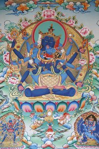 Tantrisme: Tibetaanse tantrische godin. Kopan-klooster, Kathmandu, Nepal