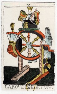 Tarotkaart van Het Rad van Fortuin, Noblet Tarot, 17e eeuw door Unbekannt