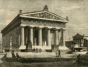 Tempel in Paestum, Gerestaureerd, 1890