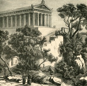 Tempel van Poseidon in Kalauna, 1890