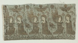 Textielfragment met de Annunciatie