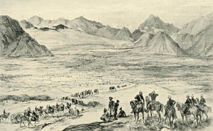 De actie op de hoogten boven Charasia, 6 oktober 1879 door Unbekannt
