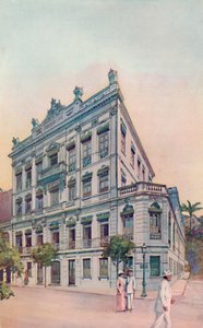 De administratieve kantoren van de Leopoldina-spoorweg, met uitzicht op de baai van Rio
