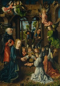 De aanbidding van het Christuskind, mogelijk 1496-1502 door Unbekannt