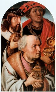 De aanbidding van de wijzen (detail) door Unbekannt