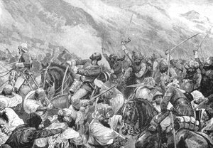 De Afghaanse Oorlog, 1879: De dood van majoor Wigram Battye in de Slag bij Futtehabad..., 1901