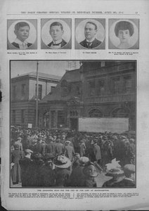 De Pijnlijke Wacht op de Lijst van de Verlorenen in Southampton, 20 april 1912 door Unbekannt