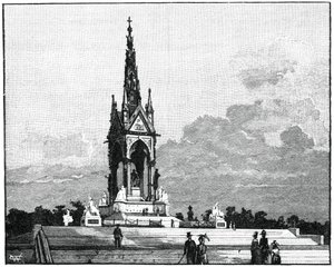 Het Albert Memorial, Kensington, Londen, 1900