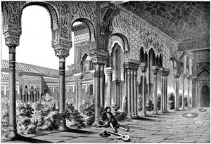 Het Alhambra Paleis, Granada, Spanje, 1870