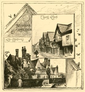 De Armenhuizen, Audley End, en Kerkstraat, Saffron Walden, 1898 door Unbekannt