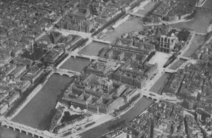 Het oude eilandhart van Parijs met zijn negen bruggen vanuit de lucht gezien, c1935 door Unbekannt