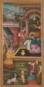 De Annunciatie, uit een Mirat al-quds van pater Jerome Xavier Spaans door Unbekannt