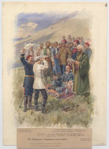 De Aprilopstand 1878. Onderhandelingen bij het hoofdkwartier van de opstandelingen, 1878 door Unbekannt
