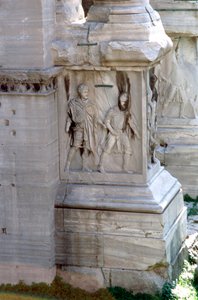 De boog van Septimus Severus, Rome, 203 AD door Unbekannt