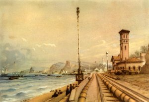 De atmosferische spoorweg bij Dawlish door Unbekannt