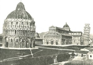 De Doopkapel, Kathedraal en Scheve Toren, Pisa, Italië, 1895