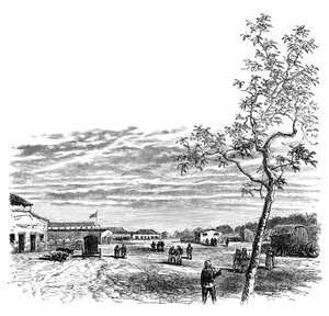 De kazerne in Meerut, India, c1850s, 1888 door Unbekannt
