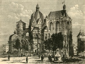 De Basiliek van Aken, of Aix-La-Chapelle, 1890 door Unbekannt