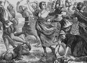 De slag bij Ancrum Moor, 27 februari 1545, ca. 1880 door Unbekannt