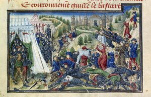 De slag bij Hastings uit de Grande Chronique de Normandie door Yates Thompson door Unbekannt
