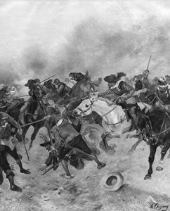 De slag bij Marston Moor door Unbekannt
