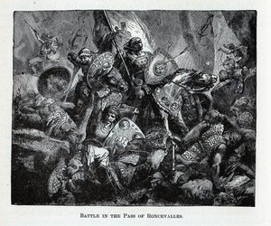 De slag bij Roncevaux-pas, 1882 door Unbekannt