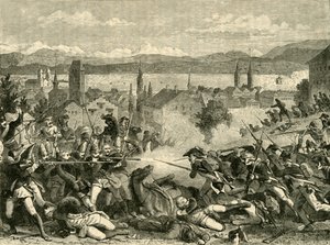 De slag bij Zürich, 1799, 1890 door Unbekannt