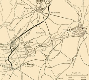Het slagveld van Neuve Chapelle, Eerste Wereldoorlog, 1915, c1920 door Unbekannt